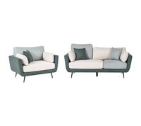 Living Room Set 4 Seater BOLGA Fabric Green