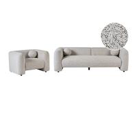 Beliani Living Room Set 4 Seater LEIREN Beige, Cream