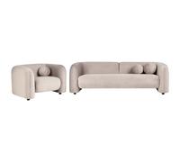 Beliani 4 Seater Velvet Living Room Set Taupe Leiren, Multi
