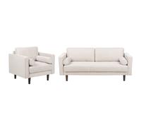 Beliani 4 Seater Fabric Living Room Set Beige Nurmo, Brown