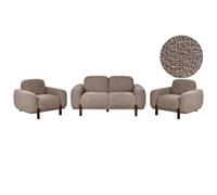Living Room Set 4 Seater ODNES Boucle Taupe