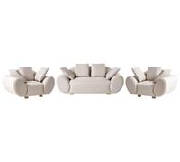Beliani Living Room Set 4 Seater RINGEL Fabric Light Beige