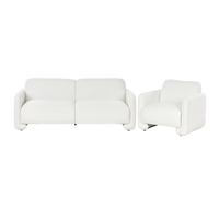 Living Room Set 4 Seater SALAND Fabric White