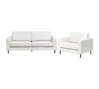 Living Room Set 4 Seater SAVALEN Fabric Off-White