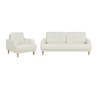Beliani Living Room Set 4 Seater Tuve Fabric Off-White