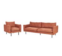 Living Room Set 4 Seater VINTERBRO Chenille Golden Brown