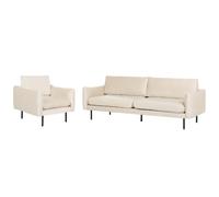 Living Room Set 4 Seater VINTERBRO Velvet Light Beige
