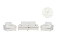 Beliani 5 Seater Boucle Living Room Set White Alla, White