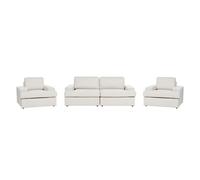 Living Room Set ALLA Fabric Light Beige 5 Seater