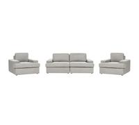 Living Room Set ALLA Fabric Light Grey 5 Seater