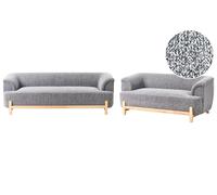 Living Room Set 5 Seater ALNOR Fabric Dark Grey