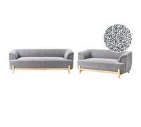 Living Room Set 5 Seater ALNOR Fabric Dark Grey