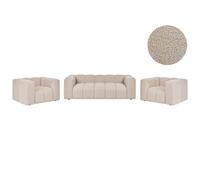 Living Room Set 5 Seater ANTOLA Boucle Beige