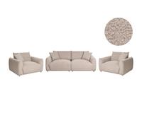 Living Room Set 5 Seater JUBEK Boucle Beige