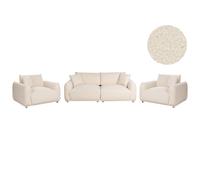 Living Room Set 5 Seater JUBEK Boucle Off-White