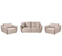 Living Room Set 5 Seater KUNES Fabric Taupe