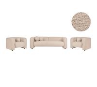 Living Room Set 5 Seater LEIREN Boucle Beige