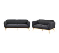 Beliani Living Room Set 5 Seater Ljung Fabric Black