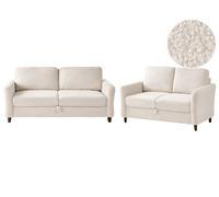 Living Room Set 5 Seater MARE Boucle Beige