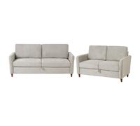Beliani Living Room Set 5 Seater Mare Fabric Grey