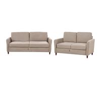 Living Room Set 5 Seater MARE Fabric Taupe with Storage