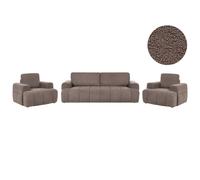 Beliani Living Room Set 5 Seater Narilla Boucle Taupe