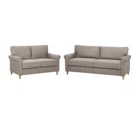 Beliani Living Room Set 5 Seater Ronneby Fabric Light Brown