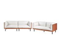 Living Room Set 5 Seater VORGOD Fabric Off-White