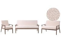 Beliani Living Room Set 6 Seater Esrum Boucle Dark Brown/ Beige