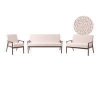 Living Room Set 6 Seater ESRUM Boucle Dark Brown/ Beige