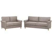 Living Room Set RONNEBY Fabric Light Brown 5 Seater