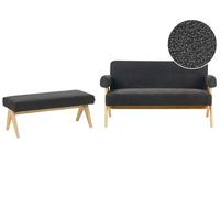 Living Room Set TAMRE Boucle Black/ Light Brown