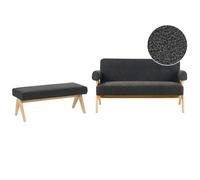 Living Room Set TAMRE Boucle Black/ Light Brown
