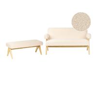 Living Room Set TAMRE Boucle Off-White/ Light Brown