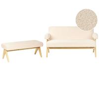Living Room Set TAMRE Boucle Off-White/ Light Brown