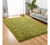Living Room Shaggy Area Rugs 90 x 350 cm Fade Resistant, Fluffy, Lightweight, Non Slip Fluffy Rug Carpet Shag Rug Many Different Sizes for Living Room Lounge Bedroom, Green