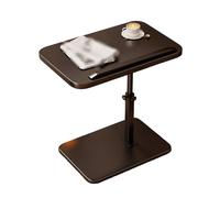 Living Room Side Table MDFs Iron Frame Overbed Table with Guardrails Adjustable Height Flip-top Tables Stable and Load-bearing Bed Tables for Laptop for Living Room Bedroom(Black)