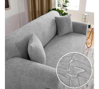 Living Room Sofa Cover Thick Elastic Jacquard Slipcover for Sofa Couch Armchair 1/2/3/4 Seater L-Shaped Corner Sofa Cover-Light Gray-3 Seater 190-230cm