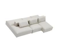 Living Room Sofa Set 1/20 Scale Leather Cloth Covered Tiny Furniture for Doll House Accessories and Collectibles