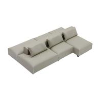 Living Room Sofa Set 1/20 Scale Leather Cloth Covered Tiny Furniture for Doll House Accessories and Collectibles