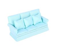Living Room Three-seat Sofa Model Realistic Vintage Life Scene Dolls House Pretend Game Furnishings Couch Miniature Dollhouses Girls