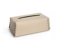 Living Room Tissue Box Holder Table Hand-woven Leather Tissue Box Decoration Table Paper Cover Case Napkin Holder Home Decor(Beige)