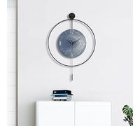 Living Room Wall Clocks - Decorative Battery Operated with Pendulum, Large Metal Silent Clock, 50cm