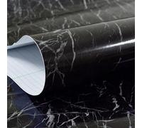 Living Room Wallpaper 80cm Width Marble Self Adhesive Wallpaper Vinyl Wall Stickers Waterproof Contact Paper for Kitchen Decorative Film Home Decor(Marble Jazz Black,80cmx500cm)