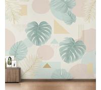 Living Room Wallpaper for Bedroom, Monstera Wallpaper, Geometric Tropical Abstract Wall Mural, Home Decor, Photo Wall Paper, 300 x 210 cm X&0K