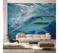 Living Room Wallpaper for Bedroom, Shark Wallpaper, Ocean Life Animal Wall Mural, Home Decor, Photo Wall Paper, 300 x 210 cm B-&26