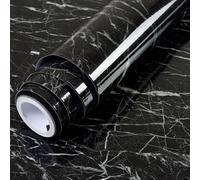 Living Room Wallpaper Marble Vinyl Film Self Adhesive Wallpaper for Bathroom Kitchen Cupboard Countertops Contact Paper PVC Waterproof Wall Stickers(Marble Jazz Black,3.0mx60cm)