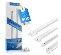 Living Tec® Drawer Runners, Roller Extension, White, 400 mm Length, Complete Set (1 Pair), Drawer Rail System with Partial Extension, Smooth Runners Drawer, BP-032.400-1