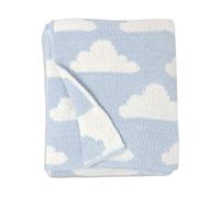 Living Textiles Blue Clouds Chenille Soft Baby Blanket Premium Cozy Fabric for Best Comfort - for Infant,Toddler,Newborn,Nursery,Boy,Unisex,Throw,Crib,Stroller,Gift, Blue Clouds 40x30