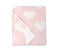 Living Textiles Pink Hearts Chenille Soft Baby Blanket Reversible Premium Cozy Fabric for Best Comfort - for Infant,Toddler,Newborn,Nursery,Girl,Throw,Crib,Stroller,Gift, Pink Hearts 40x30
